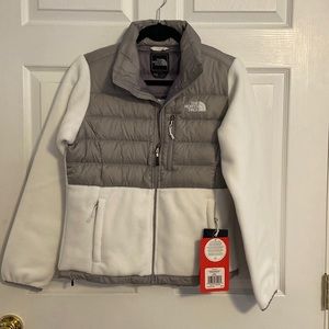 North Face Denali jacket.  White/gray.  Size small